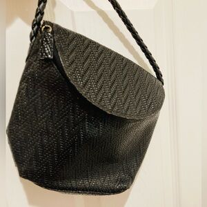 EUC TIGNANELLO Elegant Black Woven Handbag